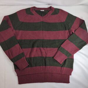 A Nightmare on Elm Street M Medium Spirit Striped Knit Sweater Red Halloween